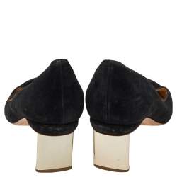 Nicholas Kirkwood Black Suede Prism Block Heel Pumps Size 41