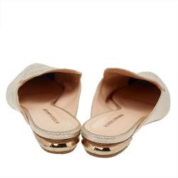 Pre Owned Nicholas Kirkwood Gold Glitter Beya Pointed Toe Flats Size 38