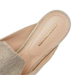 Pre Owned Nicholas Kirkwood Gold Glitter Beya Pointed Toe Flats Size 38