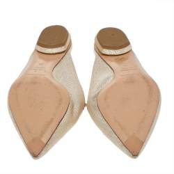 Pre Owned Nicholas Kirkwood Gold Glitter Beya Pointed Toe Flats Size 38