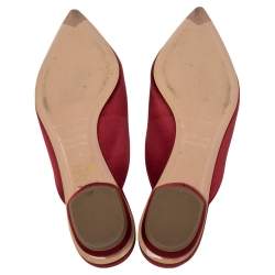Pre Owned Nicholas Kirkwood Burgundy Satin Eden Crystal Embellished Mules Size 38