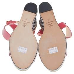 Pre Owned Nicholas Kirkwood Pink Patent Leather Wedge Espadrille Ankle Strap Sandals Size 39