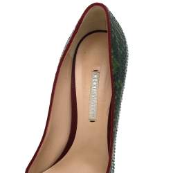 Nicholas Kirkwood Green Snakeskin Platform Pumps Size 39