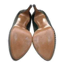 Nicholas Kirkwood Green Snakeskin Platform Pumps Size 39