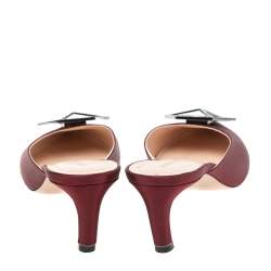 Pre Owned Nicholas Kirkwood Burgundy Satin Eden Crystal Embellished Mules Size 39