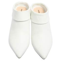 Pre Owned Nicholas Kirkwood White Leather Pointed Toe Mules Size 37