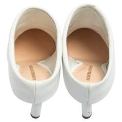 Pre Owned Nicholas Kirkwood White Leather Pointed Toe Mules Size 37