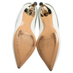 Pre Owned Nicholas Kirkwood White Leather Pointed Toe Mules Size 37