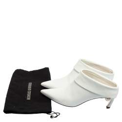 Pre Owned Nicholas Kirkwood White Leather Pointed Toe Mules Size 37