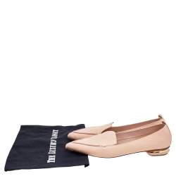 Nicholas Kirkwood Peach Leather Beya Pointed Toe Loafers Size 40.5