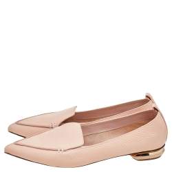 Nicholas Kirkwood Peach Leather Beya Pointed Toe Loafers Size 40.5
