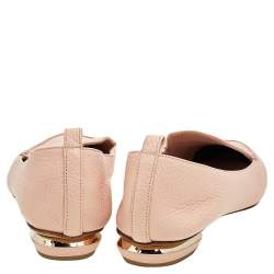 Nicholas Kirkwood Peach Leather Beya Pointed Toe Loafers Size 40.5