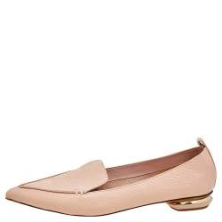 Nicholas Kirkwood Peach Leather Beya Pointed Toe Loafers Size 40.5