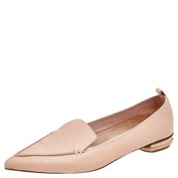Nicholas Kirkwood Peach Leather Beya Pointed Toe Loafers Size 40.5