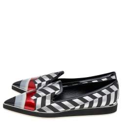 Nicholas Kirkwood Multicolor Patent Leather and Fabric Pointed Toe Slip On Sneakers Size 40