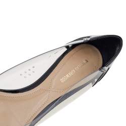Nicholas Kirkwood Black/Transparent Patent Leather and PVC Pointed Toe Ballet Flats Size 40