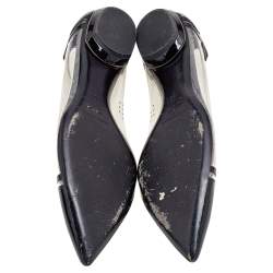 Nicholas Kirkwood Black/Transparent Patent Leather and PVC Pointed Toe Ballet Flats Size 40