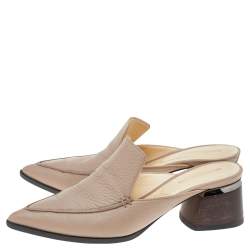 Nicholas Kirkwood Beige Leather Beya Pointed Toe Loafers Size 38.5