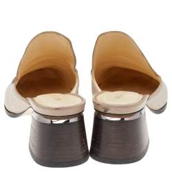 Nicholas Kirkwood Beige Leather Beya Pointed Toe Loafers Size 38.5