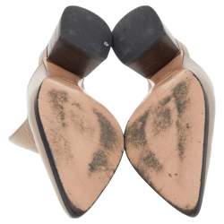 Nicholas Kirkwood Beige Leather Beya Pointed Toe Loafers Size 38.5