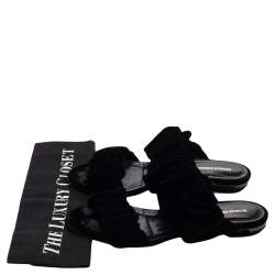 Pre Owned Nicholas Kirkwood Black Velvet Courtney Slide Sandals Size 39