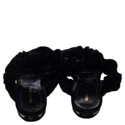 Pre Owned Nicholas Kirkwood Black Velvet Courtney Slide Sandals Size 39