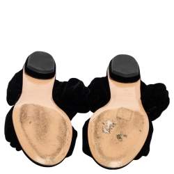 Pre Owned Nicholas Kirkwood Black Velvet Courtney Slide Sandals Size 39