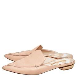 Nicholas Kirkwood Cream Leather Pointed Toe Beya Flat Mule Sandals Size 39.5