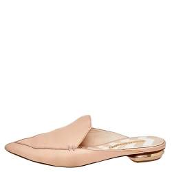 Nicholas Kirkwood Cream Leather Pointed Toe Beya Flat Mule Sandals Size 39.5