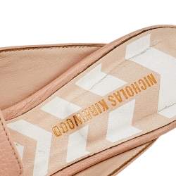 Nicholas Kirkwood Cream Leather Pointed Toe Beya Flat Mule Sandals Size 39.5
