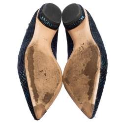 Nicholas Kirkwood Blue Woven Fabric Beya Pointed Toe Flats Size 40