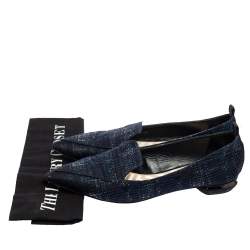 Nicholas Kirkwood Blue Woven Fabric Beya Pointed Toe Flats Size 40