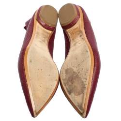 Pre Owned Nicholas Kirkwood Burgundy  Leather Beya Pointed Toe Flats Size 37.5