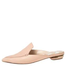Pre Owned Nicholas Kirkwood Pink Leather Beya Mule Sandals Size 38.5