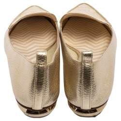 Pre Owned Nicholas Kirkwood Metallic Gold Leather Beya Pointed Toe Loafers Size 40
