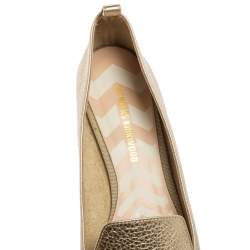 Pre Owned Nicholas Kirkwood Metallic Gold Leather Beya Pointed Toe Loafers Size 40