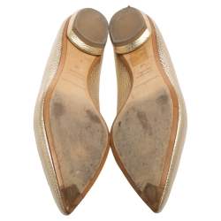 Pre Owned Nicholas Kirkwood Metallic Gold Leather Beya Pointed Toe Loafers Size 40