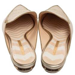 Pre Owned Nicholas Kirkwood Metallic Gold Leather Beya Mules Sandals Size 38