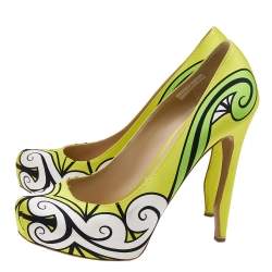 Pre Owned Nicholas Kirkwood Multicolor Satin Pumps Size 38