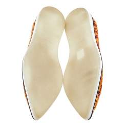Nicholas Kirkwood Orange/Purple Lace And Suede Pointed Toe Slip On Loafers Size 41