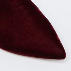 Pre Owned Nicholas Kirkwood Burgundy Velvet Pointed Toe Loafers Size 37