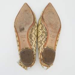 Nicholas Kirkwood Tri Color Snakeskin and Leather Pointed Toe Flats Size 39