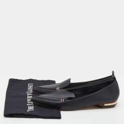 Nicholas Kirkwood Black Leather Beya Pointed Toe Loafers Size 39