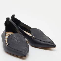 Nicholas Kirkwood Black Leather Beya Pointed Toe Loafers Size 39