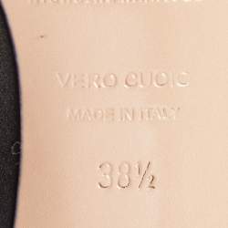 Pre Owned Nicholas Kirkwood Black Satin Eden Crystals Embellished Mule Sandals Size 38.5