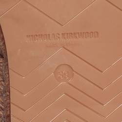 Pre Owned Nicholas Kirkwood Black Suede Slingback Flat Espadrilles Size 39