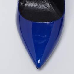 Pre Owned Nicholas Kirkwood Blue Patent Leather Mia Slingback Pumps Size 39