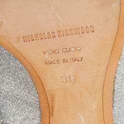 Pre Owned Nicholas Kirkwood Silver Glitter And PVC Bow Pumps Size 38