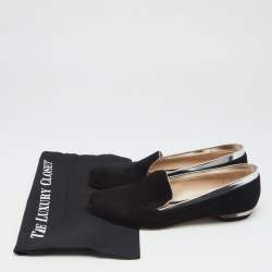 Nicholas Kirkwood Black/Silver Suede and Leather Loafers Size 41
