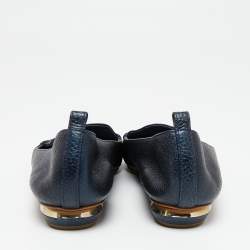 Nicholas Kirkwood Navy Blue Leather Beya Pointed-Toe Loafers Size 41